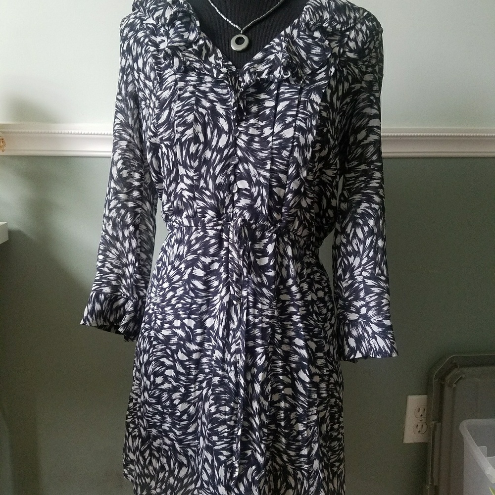 Chiffon styled cocktail dress.